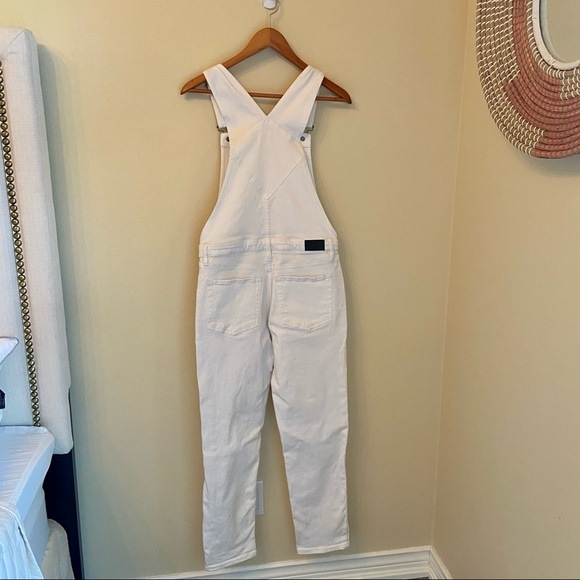 Outland White 99% Sustainable Denim Overalls Size S NWOT- similar to Aritzia TNA - Picture 3 of 11